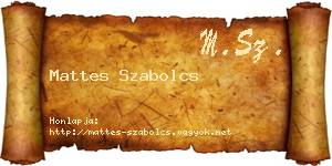 Mattes Szabolcs névjegykártya