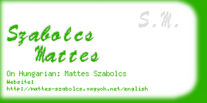 szabolcs mattes business card